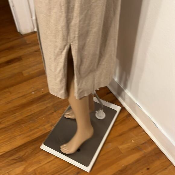 VTG Talbots Size 10P Tan Linen Blend Tortoise Button Front Midi Dress Vest - Picture 5 of 10